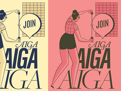 Join AIGA aiga bezier illustration typography vector