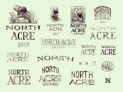 North Acre Brew Co Logo Sketches 1 beer brewery lettering logo logotype sketches