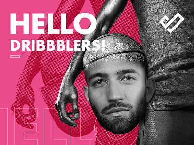 Hello ! art banner basketball contrast debut hello layout leftie pink portrait poster self
