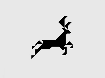 Digital stag leftie logo logodesign lowpoly minimal monochorme stag triangle