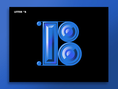 Letter B' - Bold/blue 36days composition futura layout letter lettering monochrome poster type