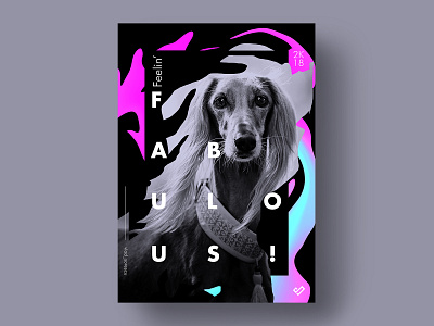 Fabulous - poster design 36days composition design dog fabulous layout pink poster