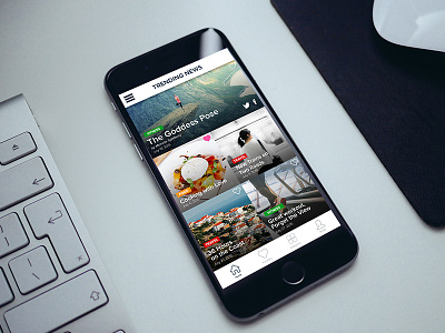 News App Concept app grid iphone news ui ux