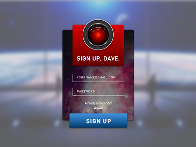 Dailyui 001 001 daily daily ui log in sign in sign up space odyssey ui