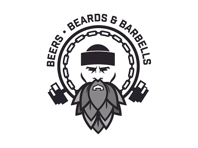 Bears, Beards & Barbells beards beer beers branding gym logo weights