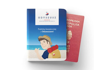 Odysseus - passport cover branding character design illustration vector