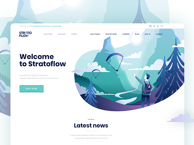 Stratoflow Homepage design home homepage illustration logo ui ux vector webdesign website