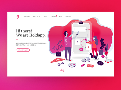 Holdapp Homepage design homepage illustration ui vector illustration webdesign website