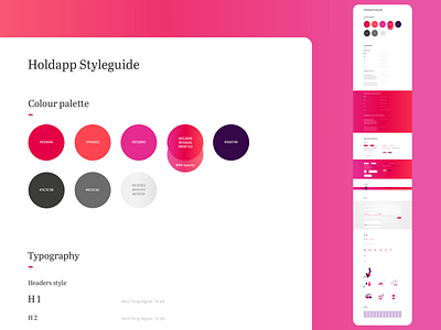 HOLDAPP Styleguide colour pallete styleguide typography ui user interface ux ui webdesign webdesigner website