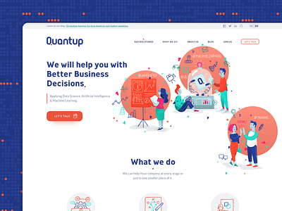Quantup website branding character design illustration logo ui ui design vector illustration webdesign website