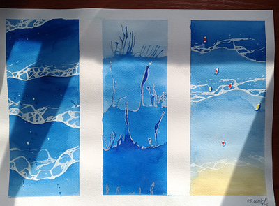 Aquarelle waves abstract abstraction aquarell painting water watercolor painting watercolour waves