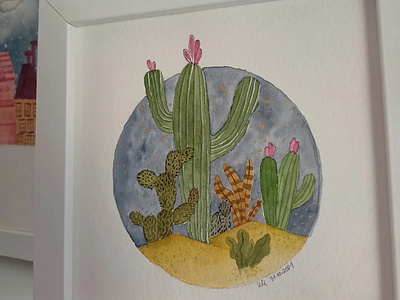 Watercolor cactus