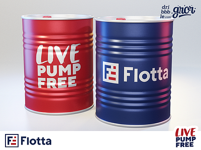 Flotta barrel company delivery f flag fuel logo logo design usa