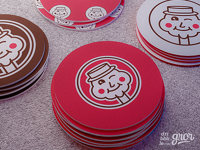 Coasters 3d coasters happy logo logo design render