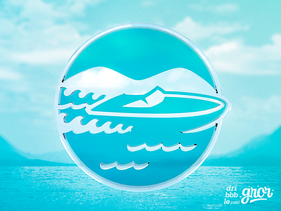 Boat 3d boat gror lake logo logo design render