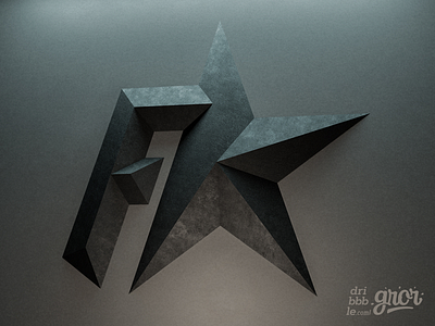 F and Star 3d f for sale gror letter logo logo design render star