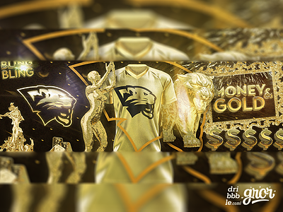 Golden Panther Stylescape esport for sale gold golden gror logo logo design logoground mascot panther roar sport