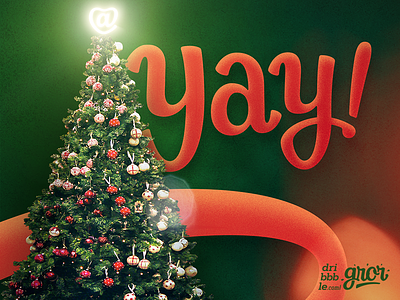 Yay! 2022 christmas custom december fir hand lettering lettering letters tree type winter xmas yay