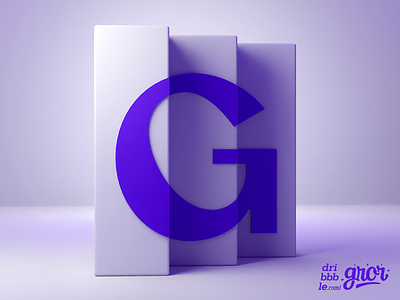 G 3d custom g layers letter render type typography