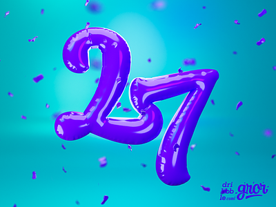 27 27 3d balloons birth birth day confetti day happy render