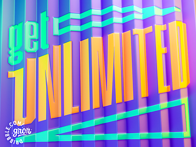Get Unlimited 3d get unlimited gror inspiration mindset quote render type unlimited