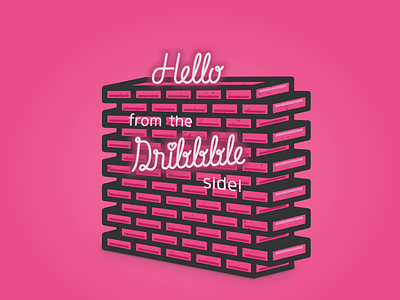 Hello Dribbble! brick debut dribbble gror hello hi side wall