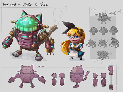 Character Concept: Mary and Jack 2d art art character characterdesign concept art daftcode daftmobile design digital painting drawing illustration mech