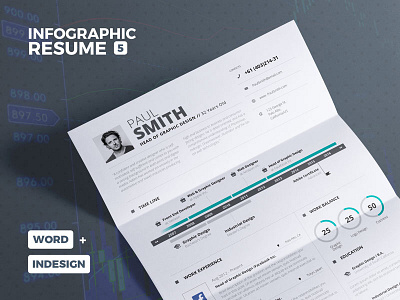 Infographic Resume/CV Volume 5 a4 cv download infographic lebenslauf resume template us letter