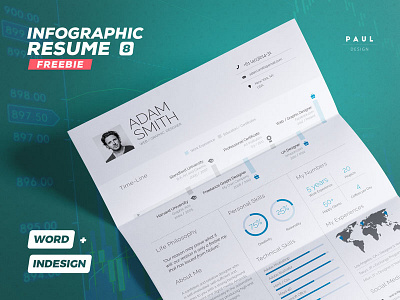 Freebie - Infographic Resume/CV Volume 8