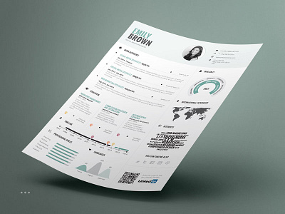 Infographic Resume/Cv Volume 1 a4 curriculum vitae cv infographic resume inspiration lebenslauf modern personal branding professional template us letter visual