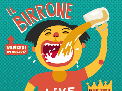 Il birrone Poster Illustration bear birrone design drink graphicdesign illustration killbeek poster vector
