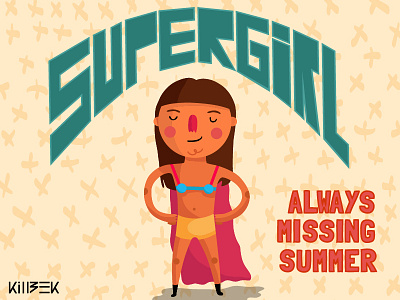 Supergirl Poster colour design girl graphic illustration killbeek poster summer super vector
