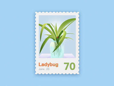 Ladybug bug ladybug stamp ui vase