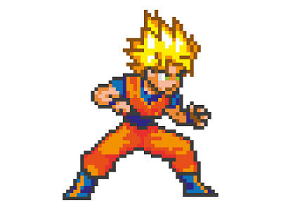 SSJ Goku pixel art cartoon cartoon character goku pixel art pixelart