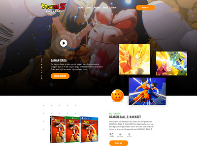 Dragonball Z: Kakarot webdesign adobe xd concept dragonball fresh fun game landing landingpage ui design web web design webdesign website website design