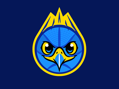 Halcones pt I ball basketball bird blue brand branding children falcon identity logo mark mexico school sports team yellow youth