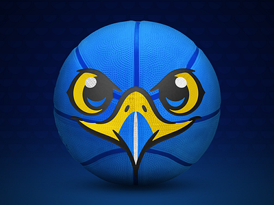 Halcones pt III ball basketball blue brand branding brid children falcon hawk identity logo mark mascot mexico peregrine school sports team yellow youth