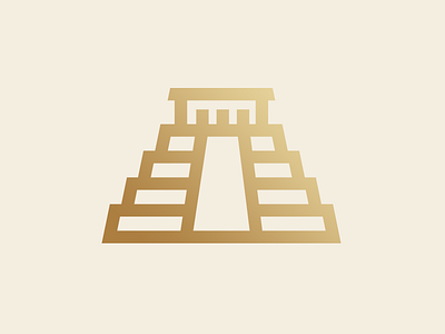 Mayan pyramid pictogram bold brand branding design gold golden icon iconset linework logo mayan pictogram pyramid strong wayfinding