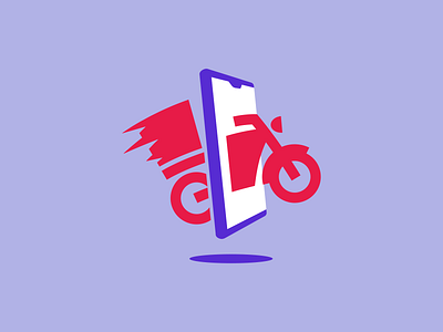 Primexpress delivery logo blue brand branding call delivery design icon logo mark mexico modern motorbike motorcycle phone red service