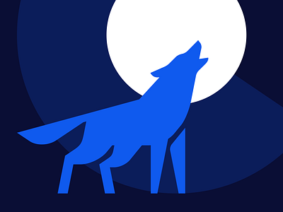 Conall pt II blue brand design illustration logo mexico moon navy pack services white wolf wolves