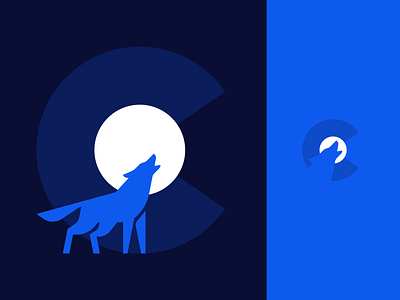 Conall pt III big blue brand design favicon icon logo mexico moon navy pack services small white wolf