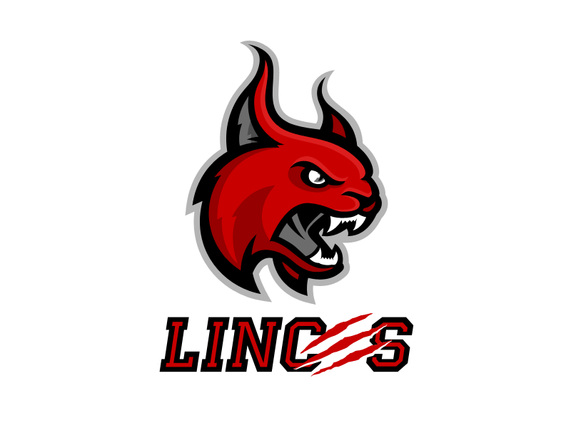 Linces animal brand cat football logo lynx red sport typography university varsity wild