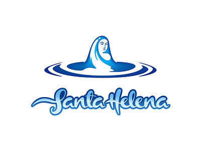 Santa Helena blue brand illustration logo logotype saint typography water woman