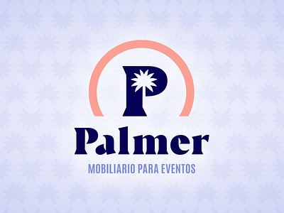 Palmer blue brand chair event furnishing furniture logo monogram natural navy p palm palmer pink rent rentals salmon serif table tree