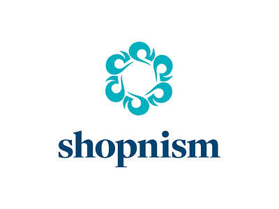 Shopnism Logo accessories azerbaijan blue branding design hexagon konulzade letters logo minimal branding minimalism online shop vector