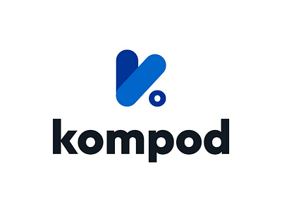Kompod Logo azerbaijan baku blue branding electronic electronic products flat letter k logo logotype minimalism online store store vector