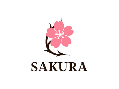 Sakura Perfume Logo brand identity cherry blossom flower logo pefume sakura