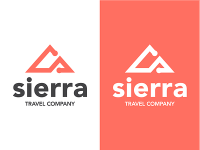 Sierra Travel Company azerbaijan branding company design flat konulzade line living coral logo minimal branding minimalism mountain sierra tour trajectory travel