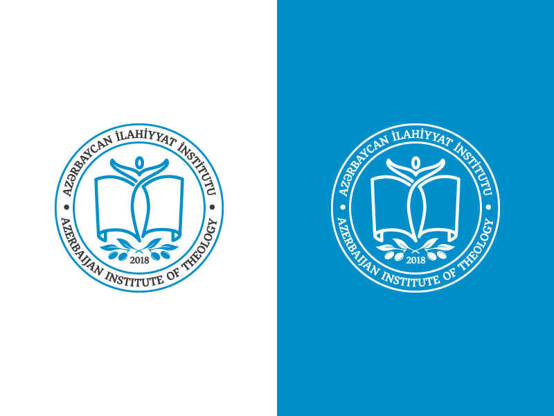 Azerbaijan Institute of Theology minimalism minimal branding konulzade kiki logotype grey blue logo vector flat branding line 2018 olive book human logo azerbaijan theology institute logo