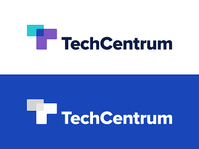 Logo for "TechCentrum" 2019 2019trend azerbaijan blue blue logo design flat information technology kiki konulzade logo logotype minimal branding minimalism purple tech logo techcentrum techno technology vector